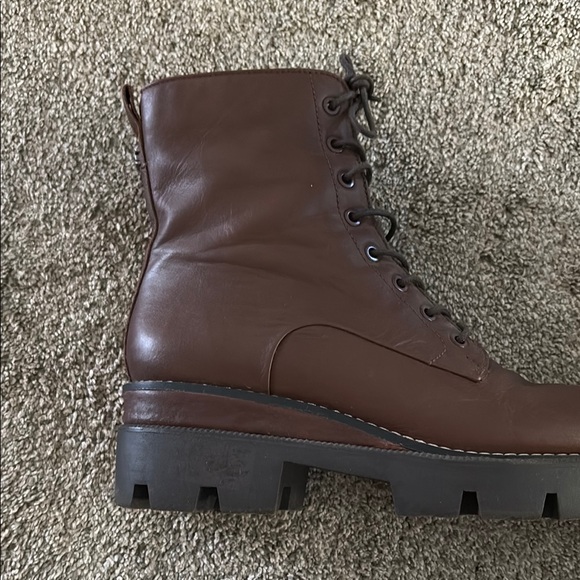 Sam Edelman Brown Leather Combat Boots Like-New Size 8.5 - Picture 3 of 7